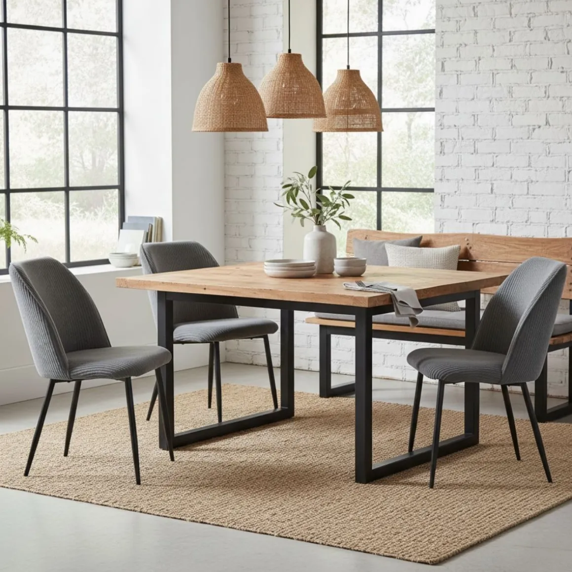 Silla de comedor Milán asiento acolchado 84x50x62 cm