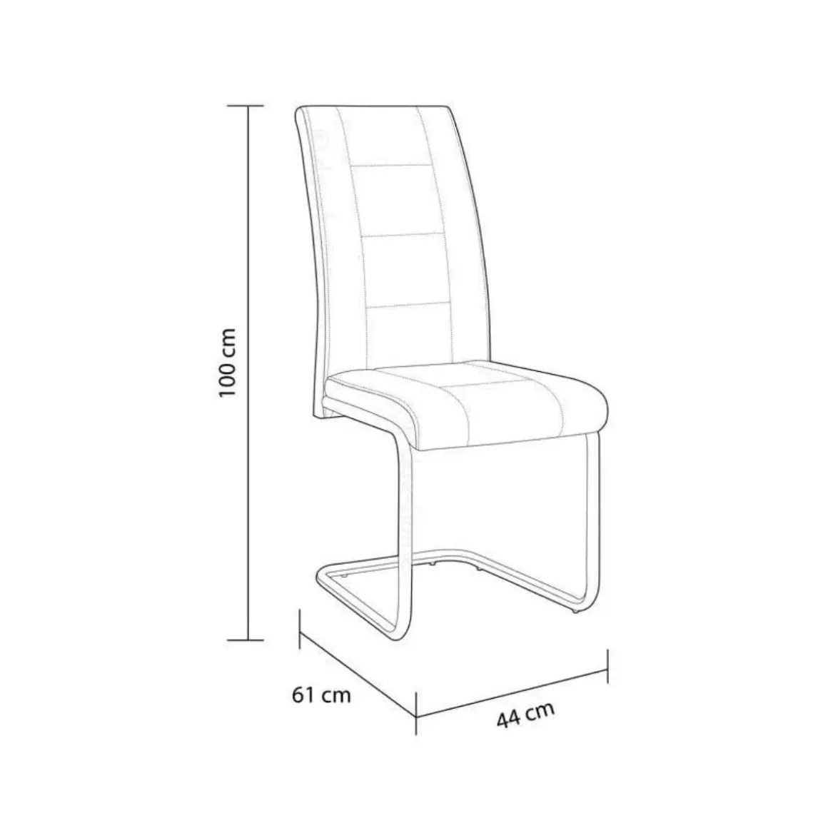 Silla de comedor San Deluxe asiento acolchado tapizado New Jade 100x44x61 cm