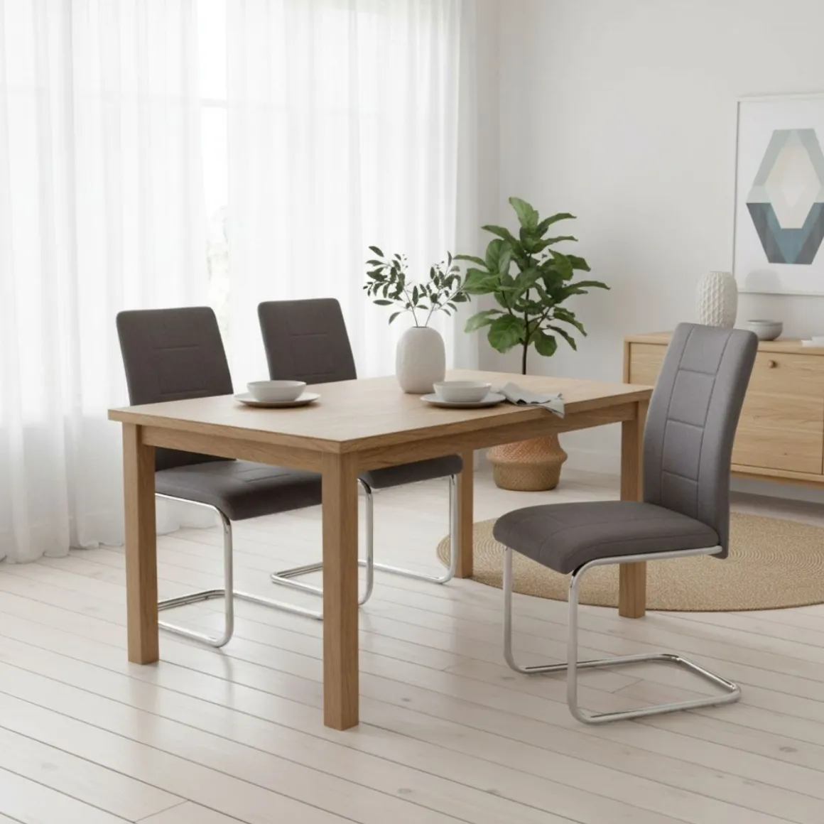 Silla de comedor San Deluxe asiento acolchado tapizado New Jade 100x44x61 cm