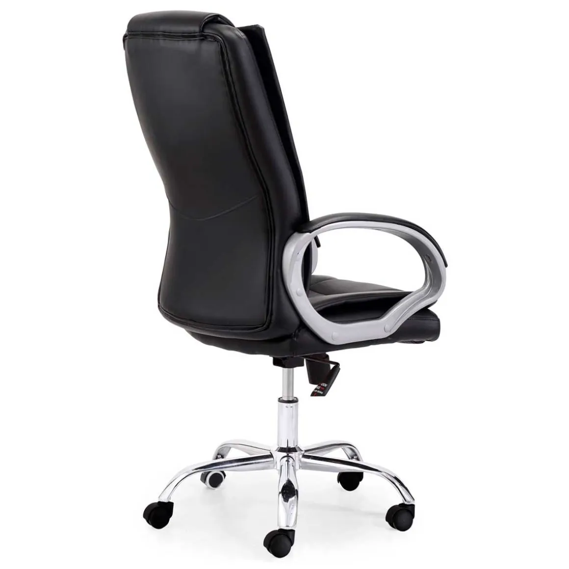 Silla de despacho Atlas giratoria y altura regulable símil piel negro 114-122x68x64 cm