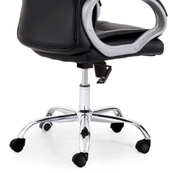 Silla de despacho Atlas giratoria y altura regulable símil piel negro 114-122x68x64 cm