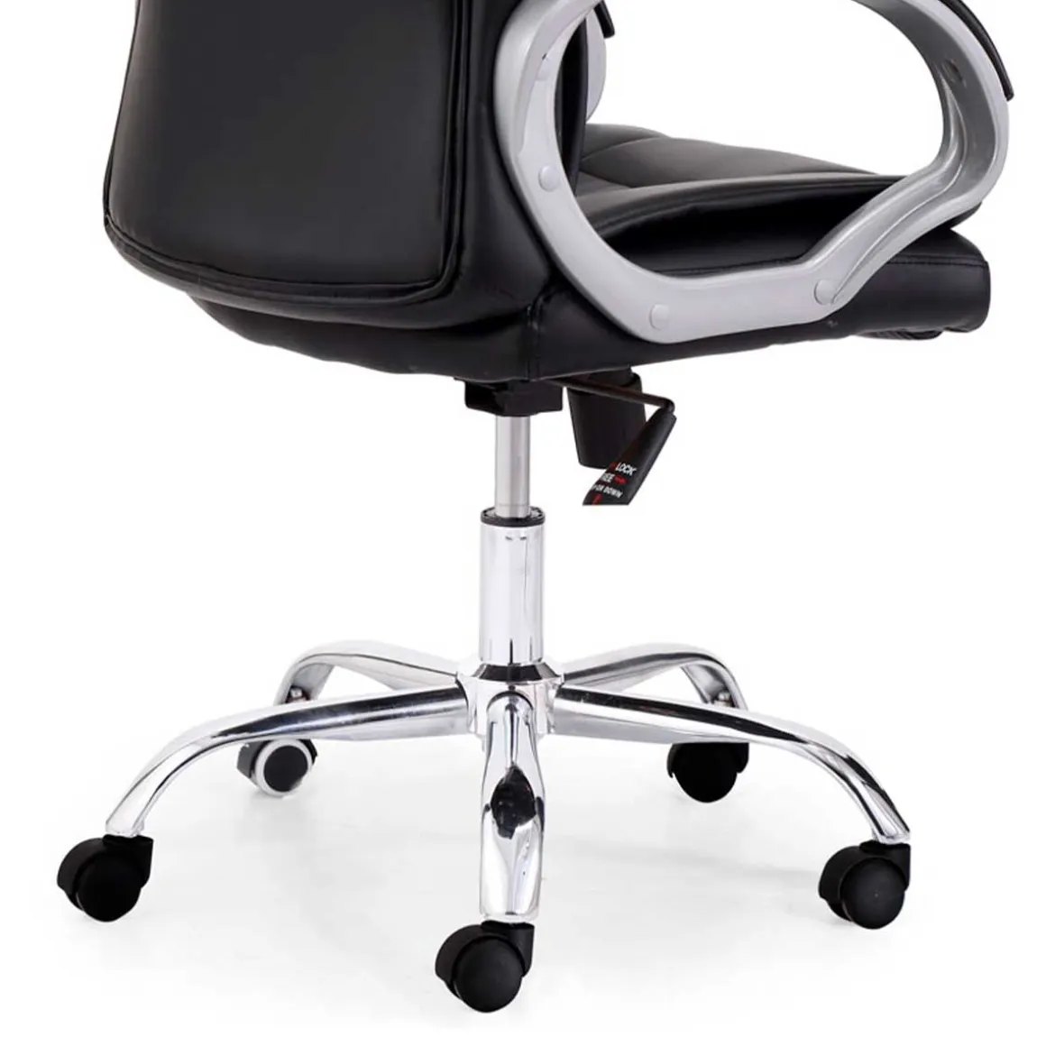 Silla de despacho Atlas giratoria y altura regulable símil piel negro 114-122x68x64 cm