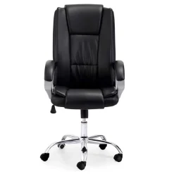 Silla de despacho Atlas giratoria y altura regulable símil piel negro 114-122x68x64 cm