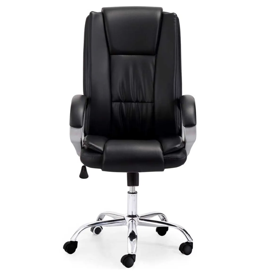 Silla de despacho Atlas giratoria y altura regulable símil piel negro 114-122x68x64 cm