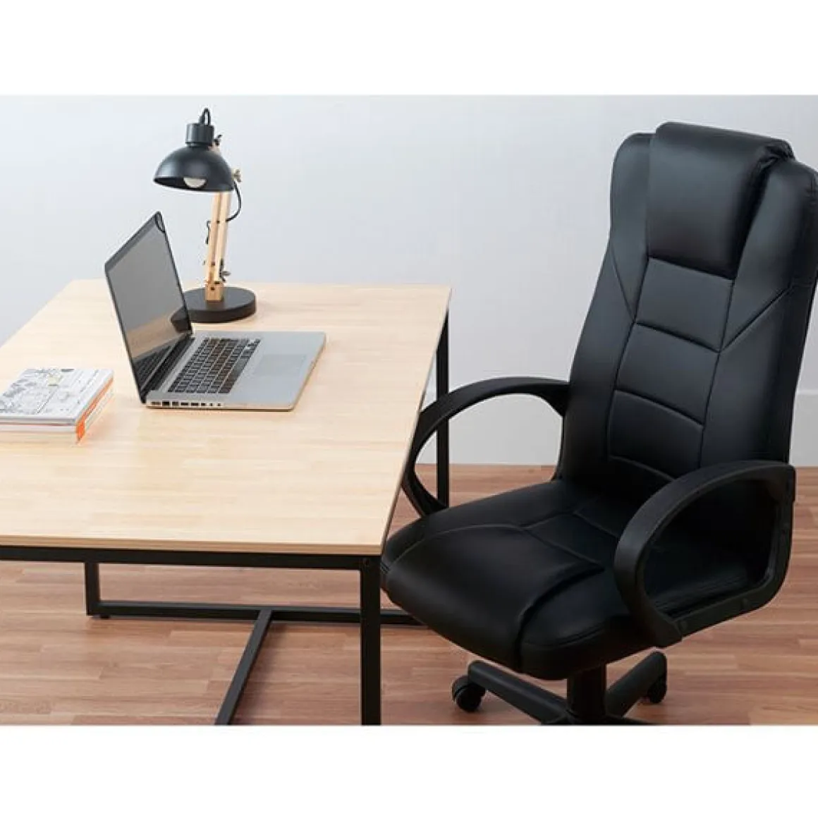 Silla de despacho Lawyer polipiel negro 118-126x64x64 cm