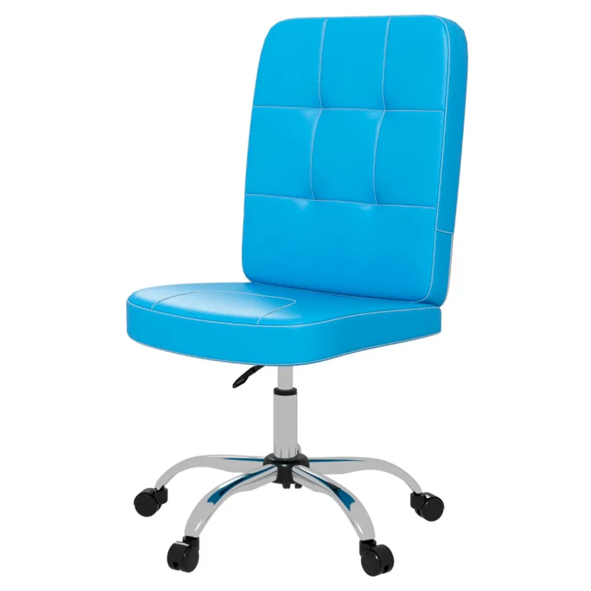 Silla de despacho Ocean Vinsetto símil piel altura regulable azul 90-100x45x59 cm