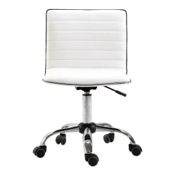 Silla de escritorio Elegance Homcom altura regulable blanco 78-90x48x52 cm