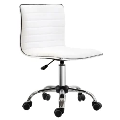 Silla de escritorio Elegance Homcom altura regulable blanco 78-90x48x52 cm