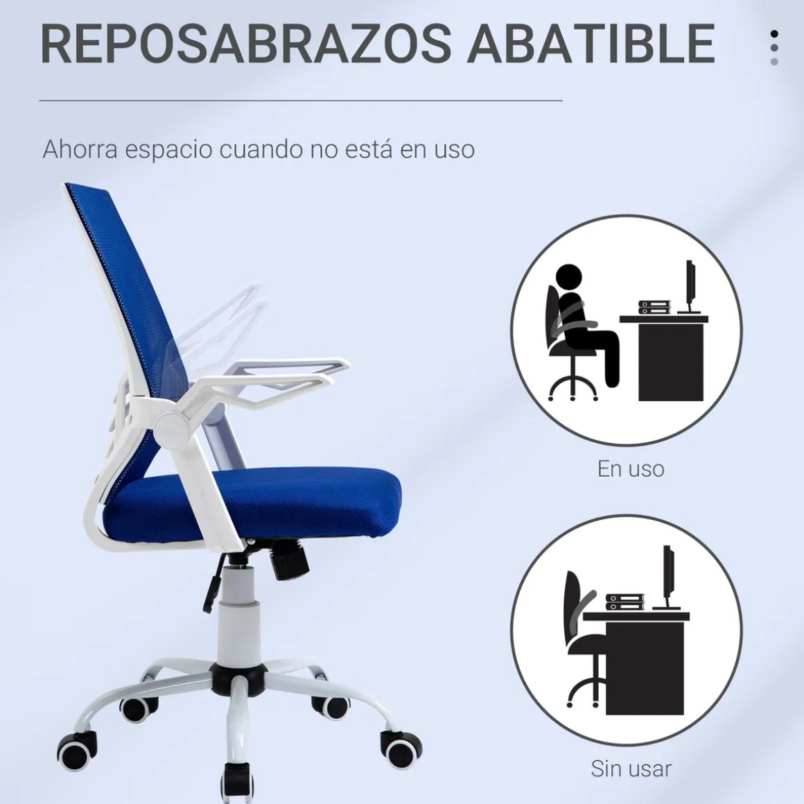 Silla de escritorio Essen Vinsetto altura ajustable azul 94-104x62,5x55 cm