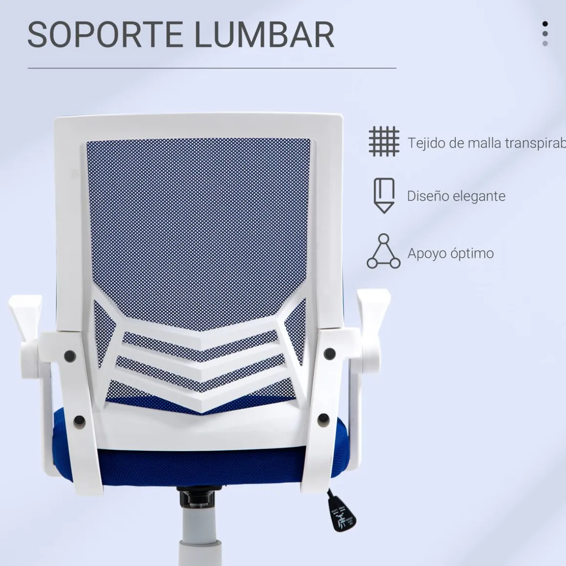 Silla de escritorio Essen Vinsetto altura ajustable azul 94-104x62,5x55 cm