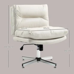 Silla de escritorio Halo Homcom altura regulable + basculante blanco 84-94x65x65 cm