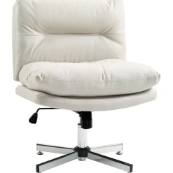 Silla de escritorio Halo Homcom altura regulable + basculante blanco 84-94x65x65 cm