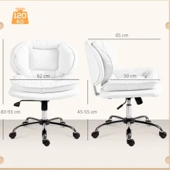 Silla de escritorio Izan Homcom altura regulable 83-93x62x65 cm