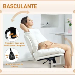 Silla de escritorio Izan Homcom altura regulable 83-93x62x65 cm