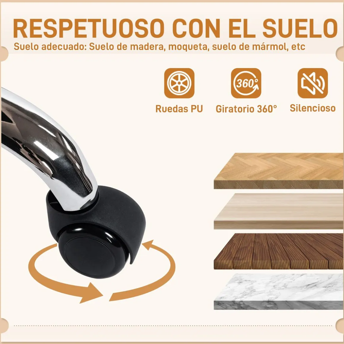 Silla de escritorio Izan Homcom altura regulable 83-93x62x65 cm