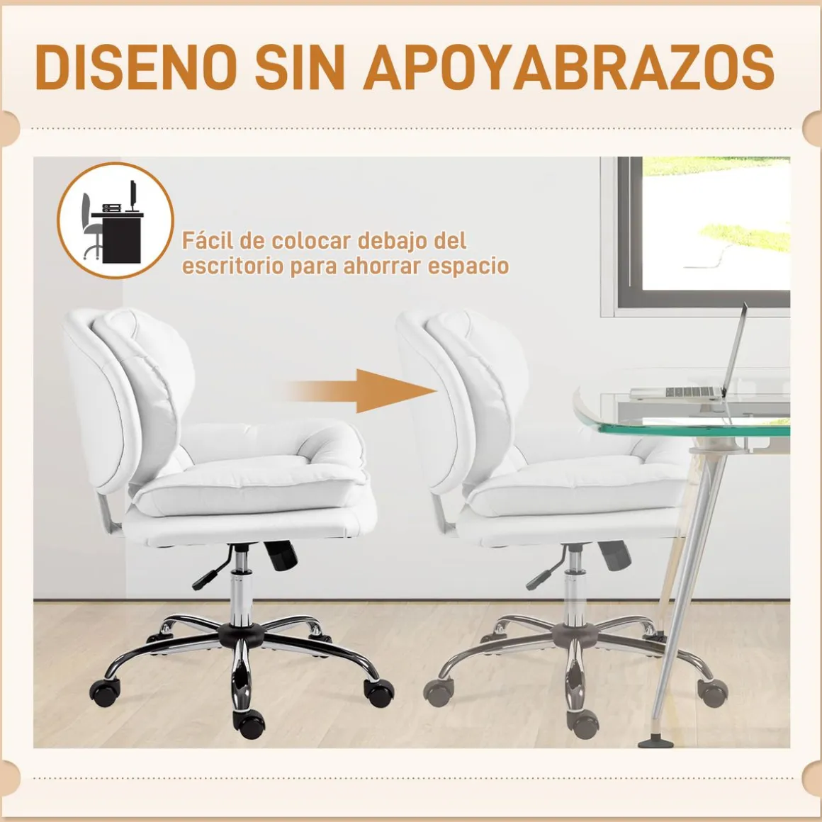 Silla de escritorio Izan Homcom altura regulable 83-93x62x65 cm