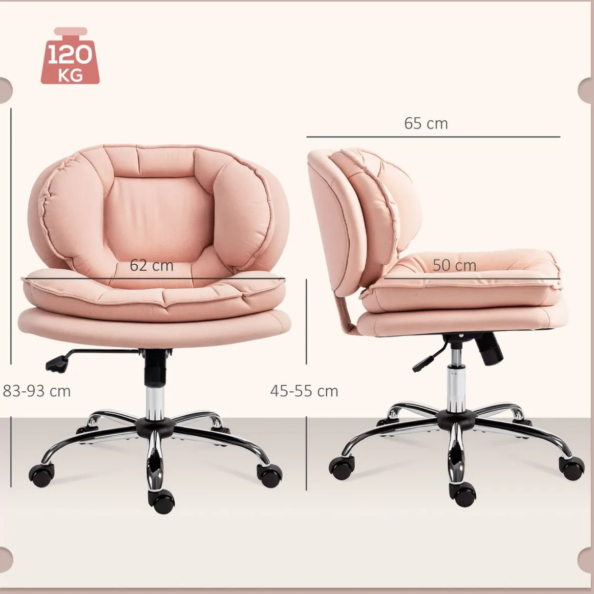 Silla de escritorio Izan Homcom altura regulable 83-93x62x65 cm