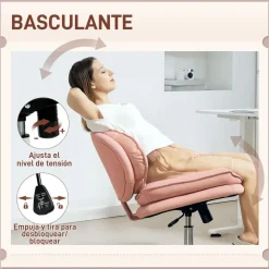Silla de escritorio Izan Homcom altura regulable 83-93x62x65 cm