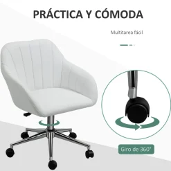 Silla de escritorio Keld Vinsetto altura ajustable blanco 79-89x60x59 cm