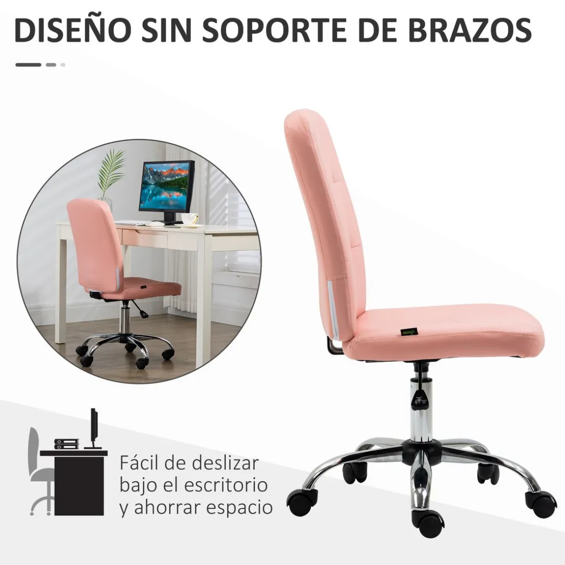 Silla de escritorio Kosse Vinsetto altura ajustable 90-100x45x59 cm