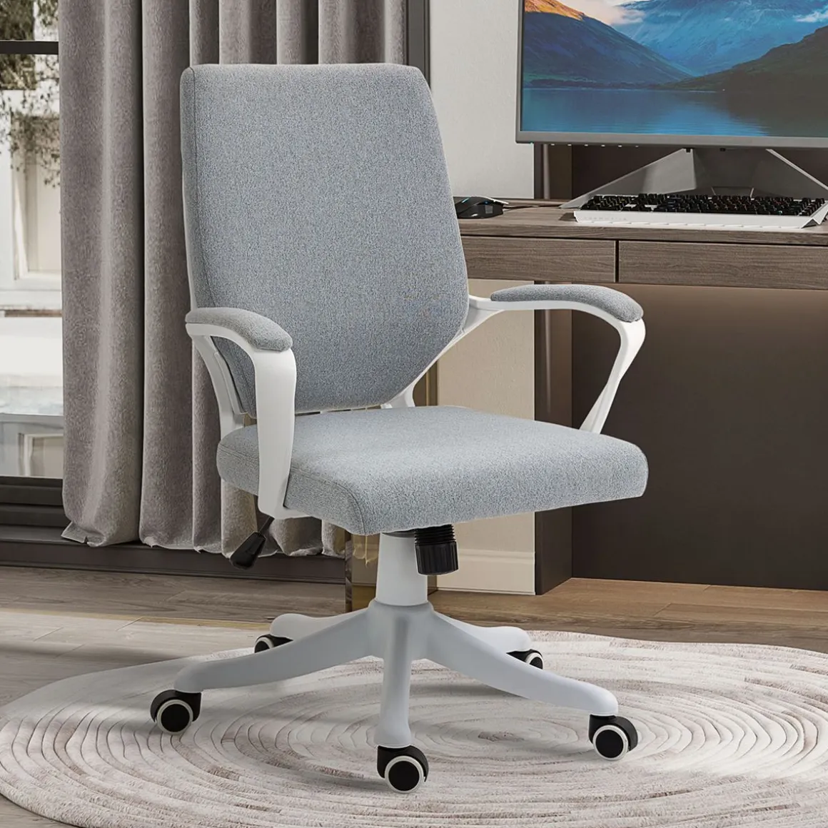 Silla de escritorio Libra Vinsetto altura regulable gris 92-100x62x69 cm