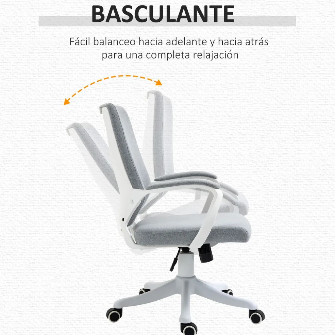 Silla de escritorio Libra Vinsetto altura regulable gris 92-100x62x69 cm