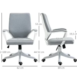 Silla de escritorio Libra Vinsetto altura regulable gris 92-100x62x69 cm