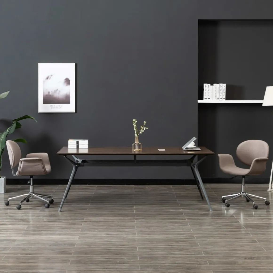 Silla de escritorio Notte giratoria con altura regulable gris 80-87,5x67x62 cm