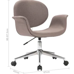 Silla de escritorio Notte giratoria con altura regulable gris 80-87,5x67x62 cm