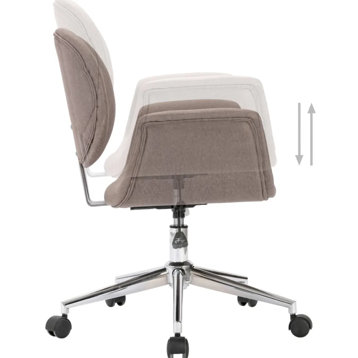 Silla de escritorio Notte giratoria con altura regulable gris 80-87,5x67x62 cm