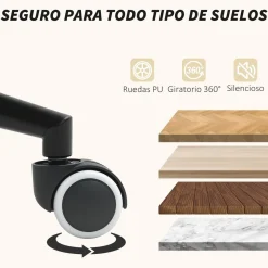 Silla de escritorio Office Homcom altura ajustable gris 84-94x59x55 cm