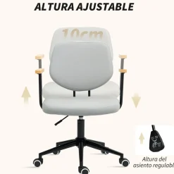 Silla de escritorio Office Homcom altura ajustable gris 84-94x59x55 cm