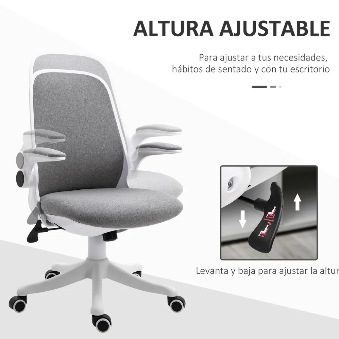 Silla de escritorio Ozono Vinsetto basculante con altura ajustable 94-104x62,5x60 cm