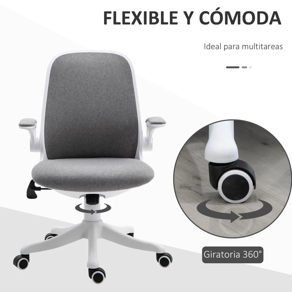 Silla de escritorio Ozono Vinsetto basculante con altura ajustable 94-104x62,5x60 cm