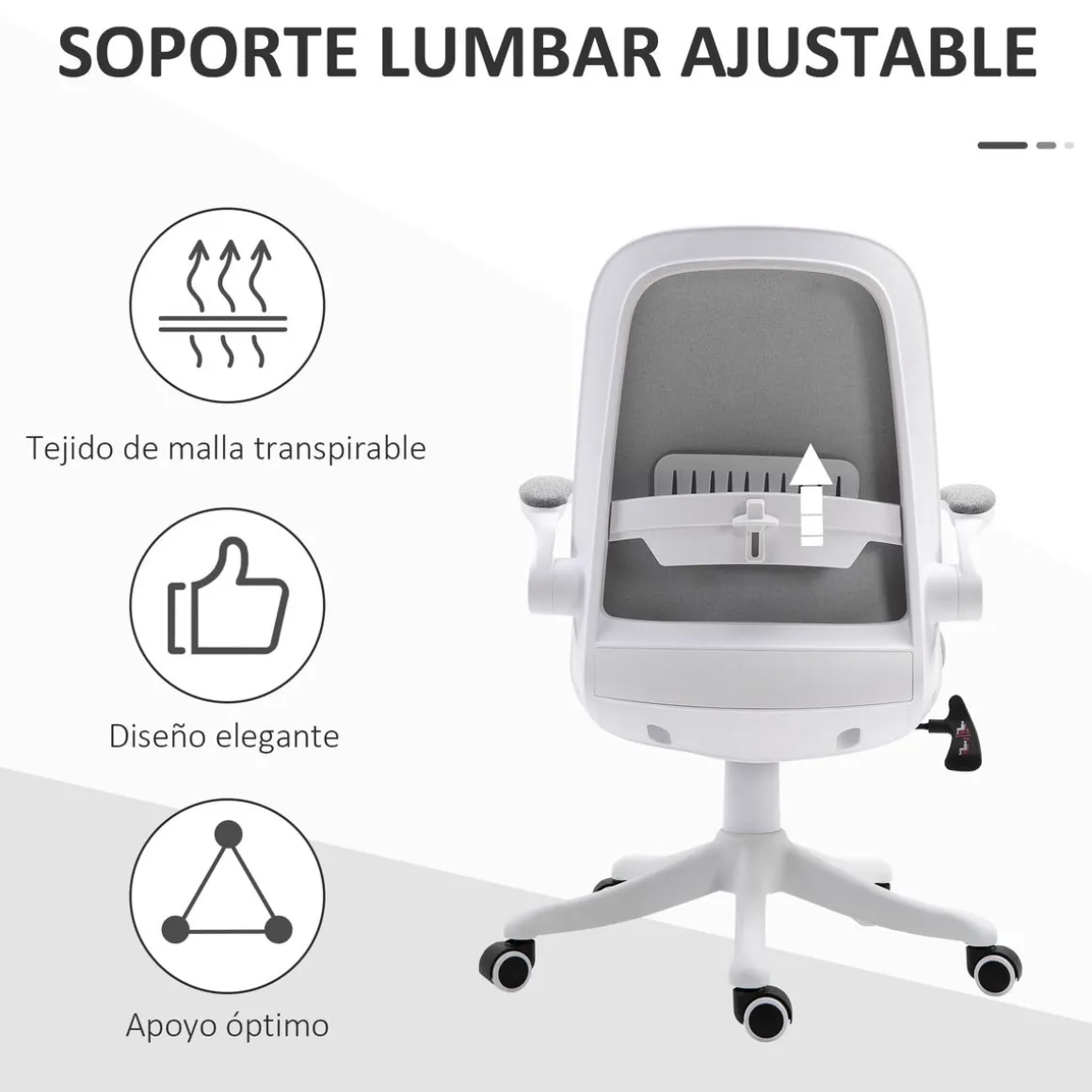 Silla de escritorio Ozono Vinsetto basculante con altura ajustable 94-104x62,5x60 cm