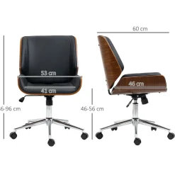 Silla de escritorio Romero Vinsetto altura regulable 82-92x65,5x51 cm negro
