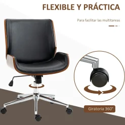 Silla de escritorio Romero Vinsetto altura regulable 82-92x65,5x51 cm negro