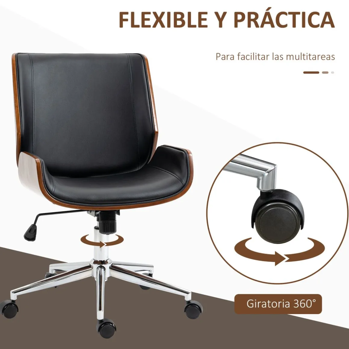 Silla de escritorio Romero Vinsetto altura regulable 82-92x65,5x51 cm negro