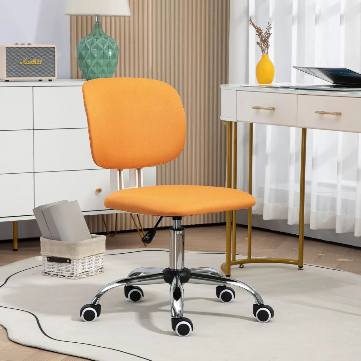 Silla de escritorio Sunny Vinsetto giratoria altura regulable naranja 80-90x48x53 cm