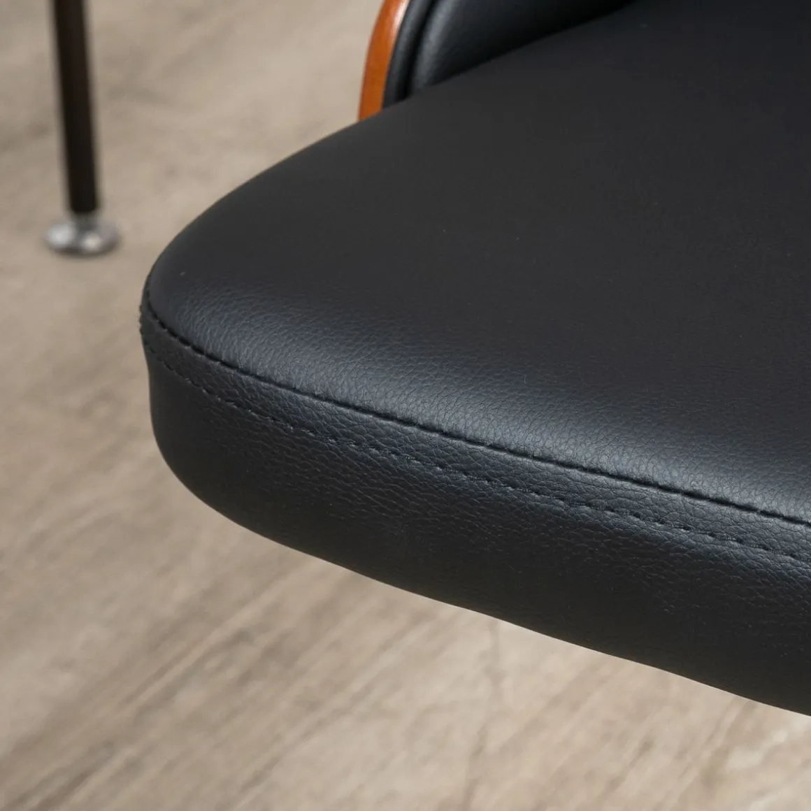 Silla de escritorio Tulipán Vinsetto basculante altura regulable negro/marrón 77-87x53x62 cm
