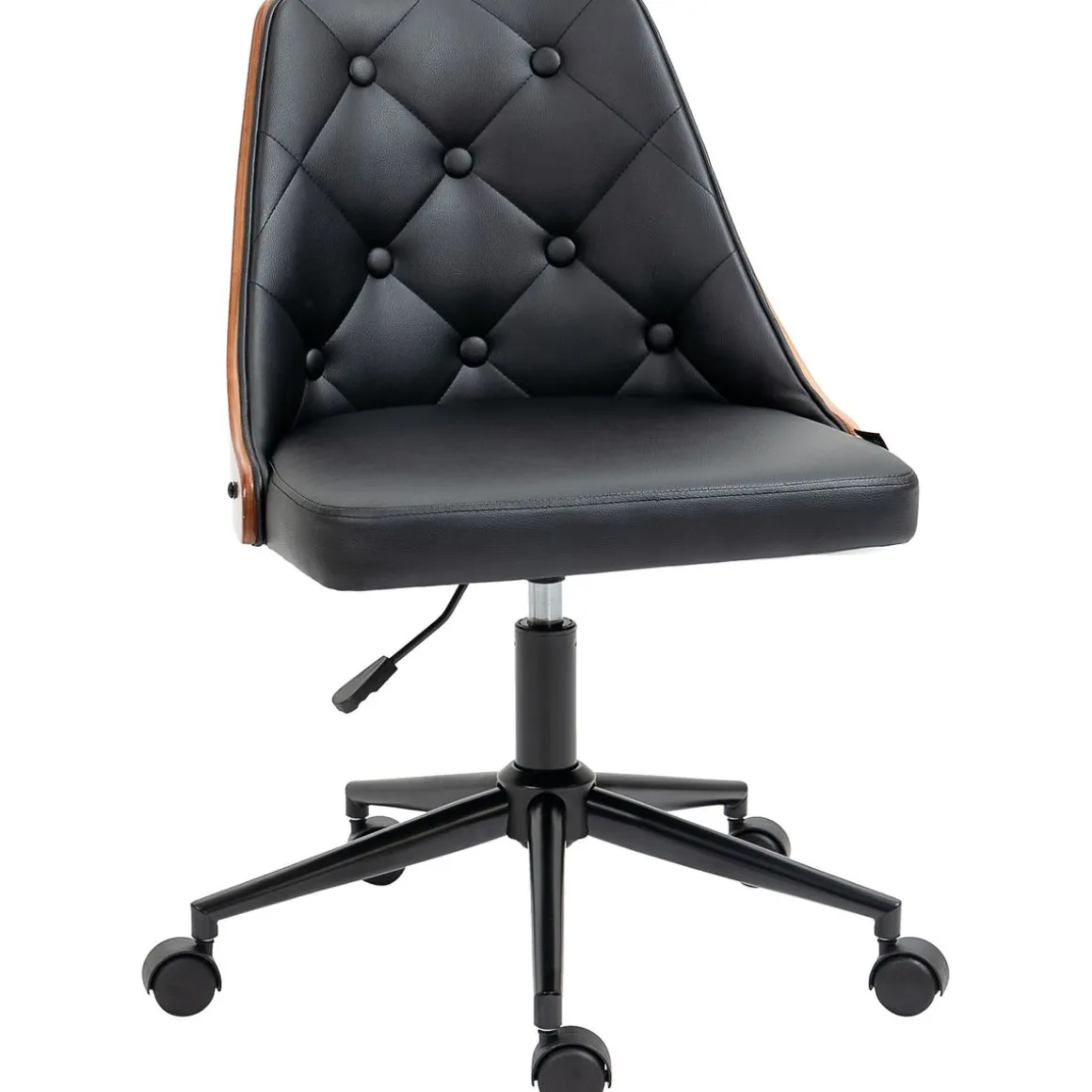 Silla de escritorio Tulipán Vinsetto basculante altura regulable negro/marrón 77-87x53x62 cm