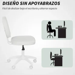 Silla de escritorio Valentín altura regulable blanco 82-92x46x59 cm