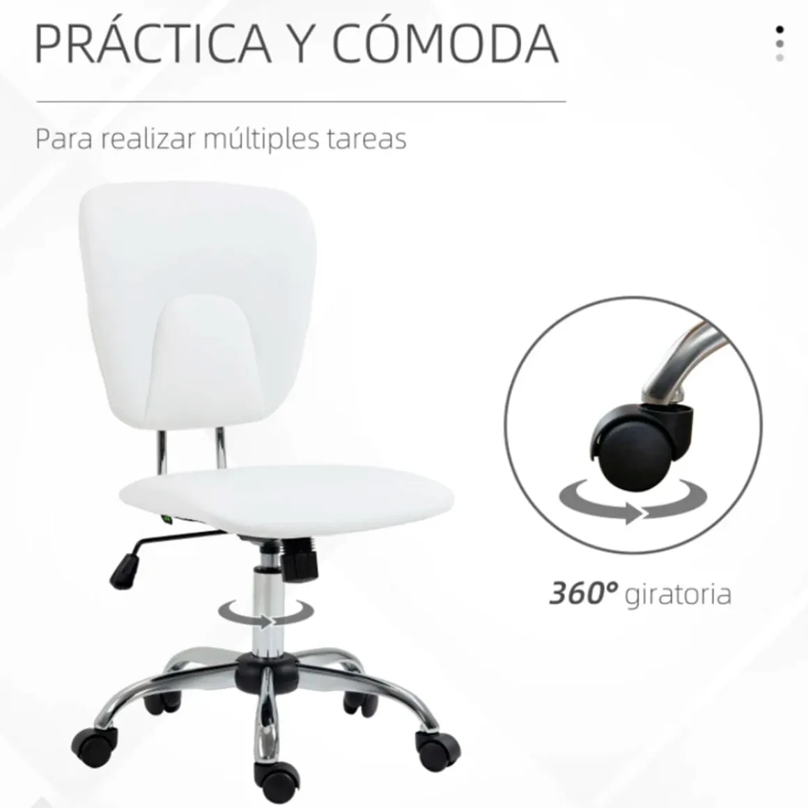 Silla de escritorio Vinsetto altura ajustable basculante con ruedas 87,5/96,5x50x54 cm