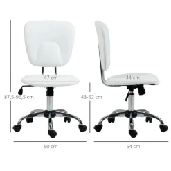 Silla de escritorio Vinsetto altura ajustable basculante con ruedas 87,5/96,5x50x54 cm