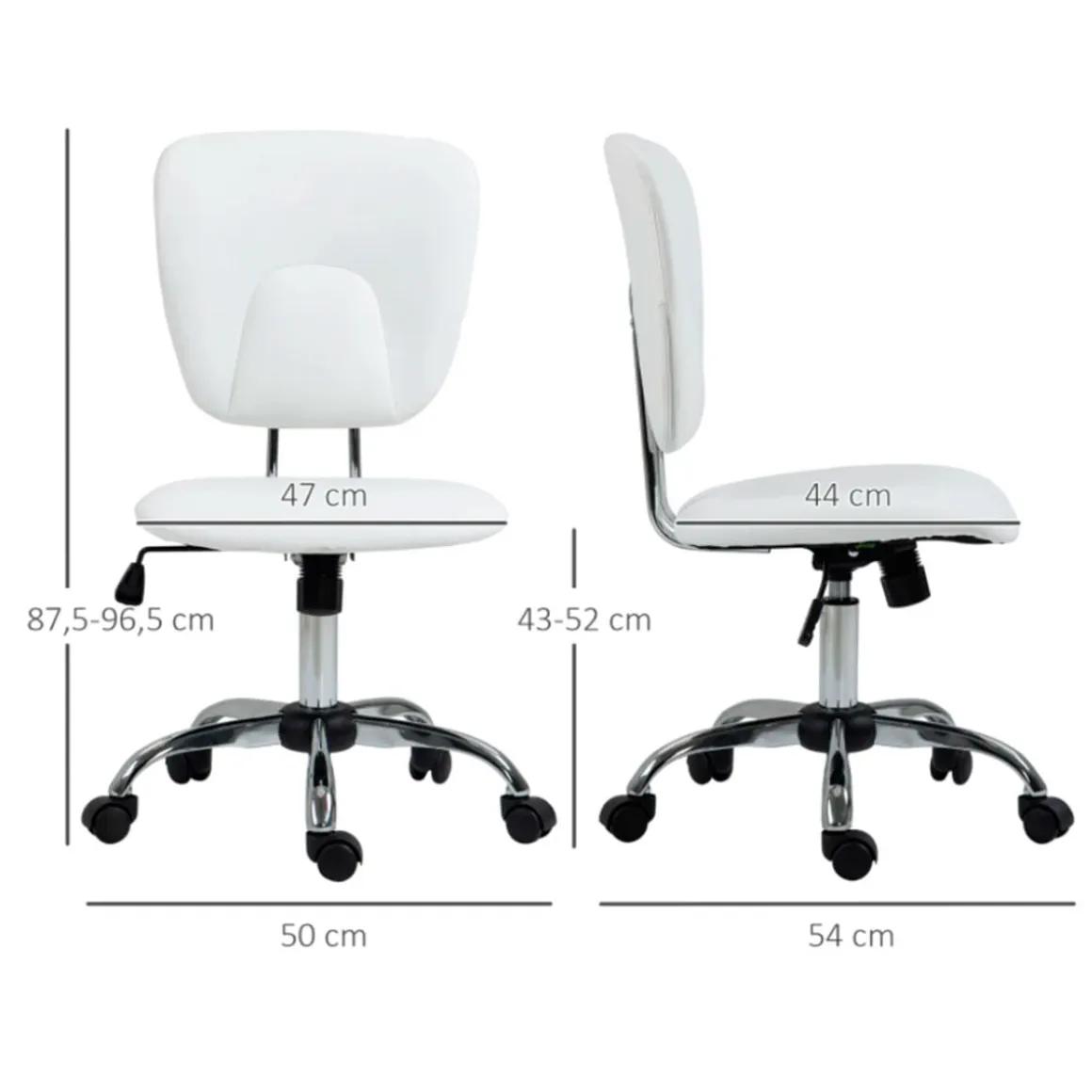 Silla de escritorio Vinsetto altura ajustable basculante con ruedas 87,5/96,5x50x54 cm