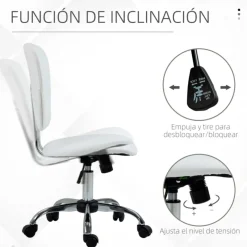 Silla de escritorio Vinsetto altura ajustable basculante con ruedas 87,5/96,5x50x54 cm