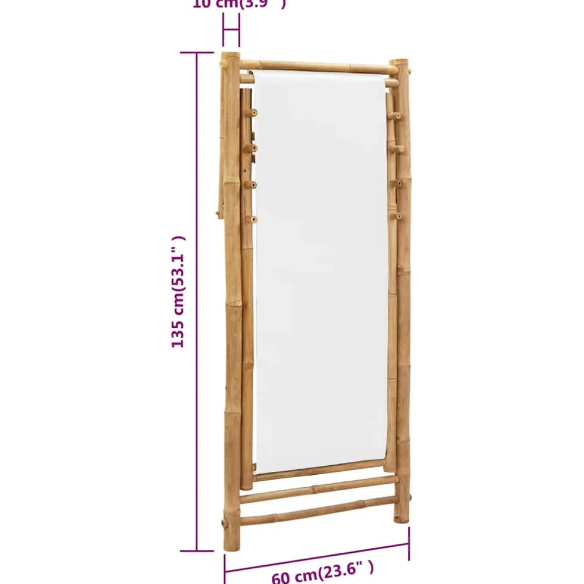 Silla de exterior Panda ajustable en 4 posiciones natural/blanco 62-93x60x108-123 cm