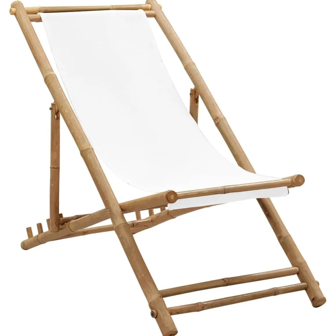 Silla de exterior Panda ajustable en 4 posiciones natural/blanco 62-93x60x108-123 cm