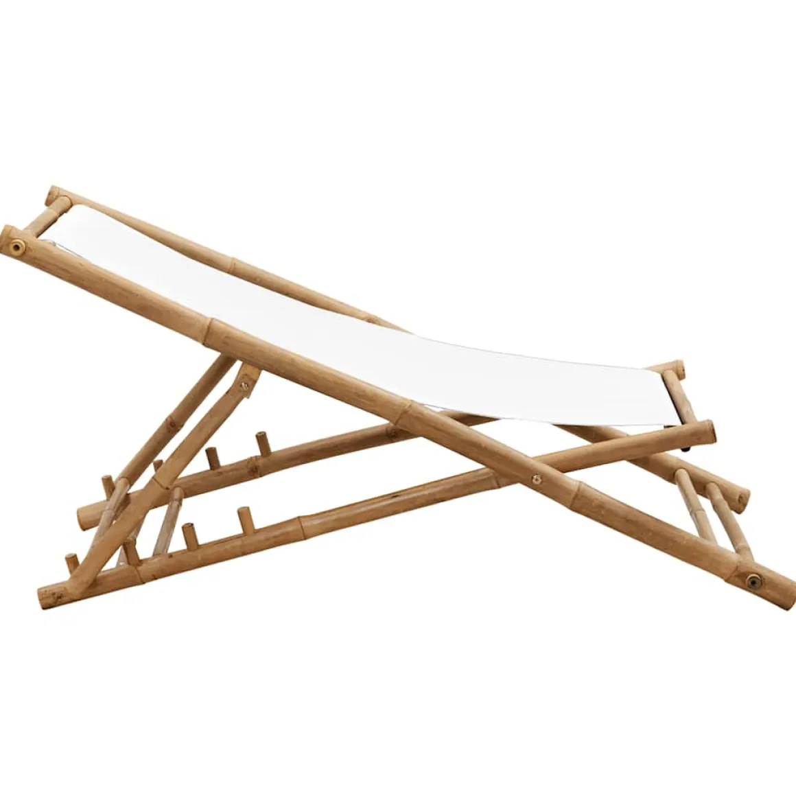 Silla de exterior Panda ajustable en 4 posiciones natural/blanco 62-93x60x108-123 cm