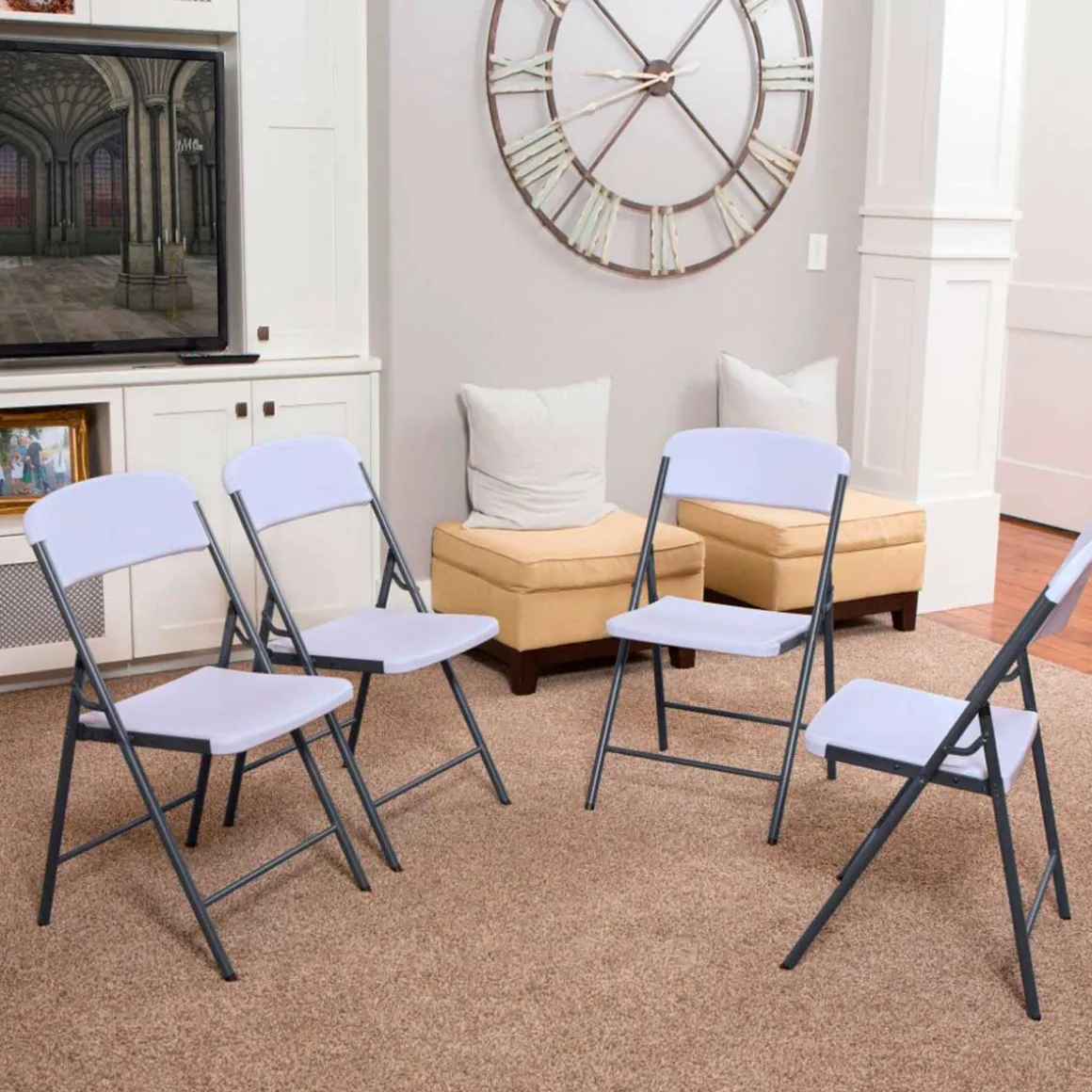 Silla de jardín Lifetime plegable blanco 84,5x47x48 cm